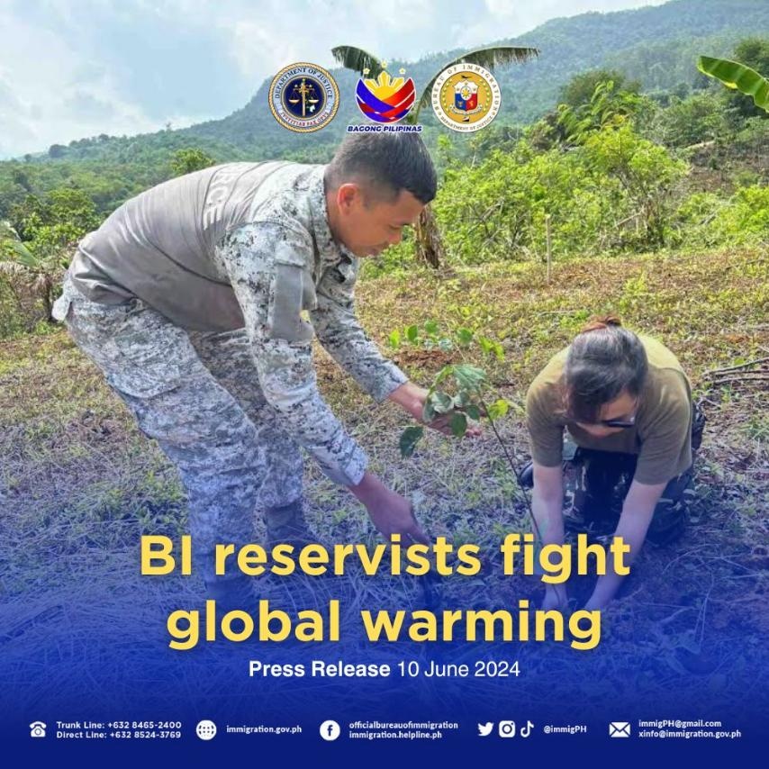 菲律宾移民局预备役军人参与植树日活动