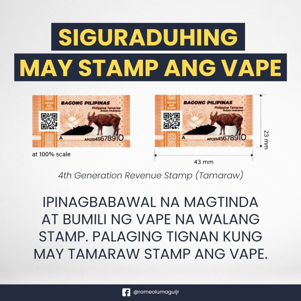 电子烟将贴上"菲律宾水牛"印花税票